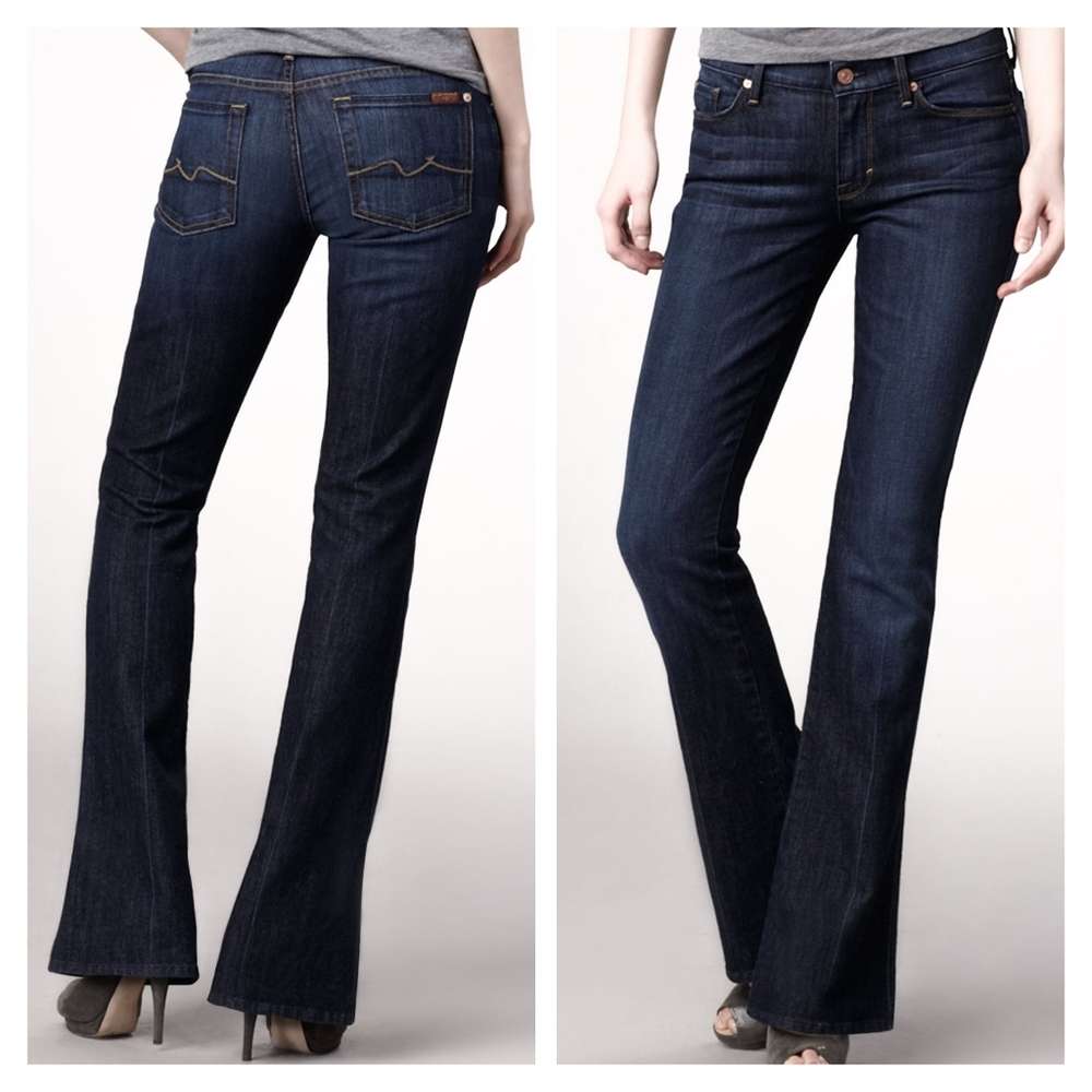7 for All Mankind Denim • Kimmie Bootcut Jeans • Mid-rise • Dark Blue 29